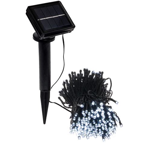 greenlighting  light  ft solar powered integrated led white christmas outdoor string