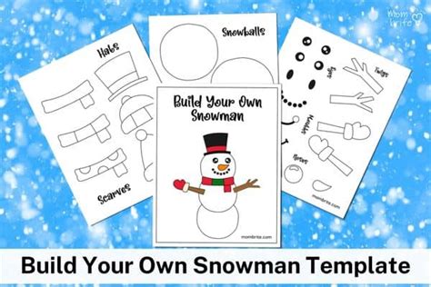 build   snowman template  printable mombrite