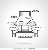 Gazebo Coloring Designlooter 88kb 470px Bungalows Thin Cafe Coast Flat Theme Icon Vector sketch template