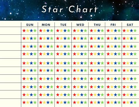 fillable star chart  etsy