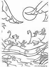 Lion Coloring King Timon Simba Pumbaa Crossing Pages Bridge Para Coloriage sketch template