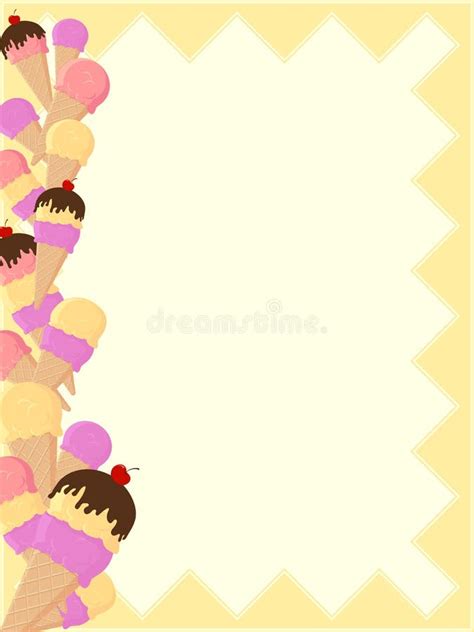 ice cream page border stock vector illustration  sundae