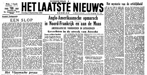 jaar geleden de eerste kranten  bevrijd belgie en het einde van de collaboratiepers vrt