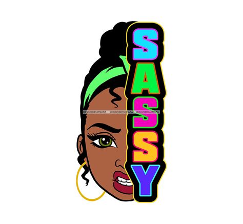 Afro Sassy Woman Svg Melanin Popping Half Face Quotes Africa Etsy