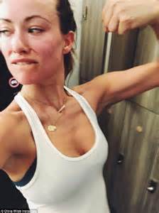 olivia wilde shows off bright red face with no shame in post workout selfie daily mail online