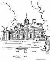 Coloring Pages Mount Vernon Places Historic Patriotic Printable Printing Help Gif sketch template