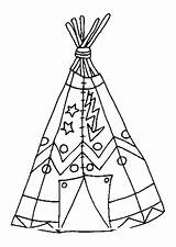 Tipi Colorier Coloring Pages Indien Indian Printable Un Sheets sketch template