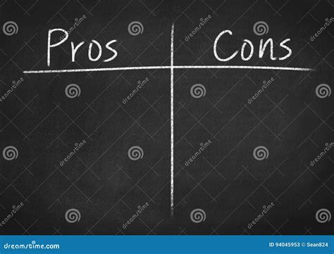 pros  cons stock image image  business list solution