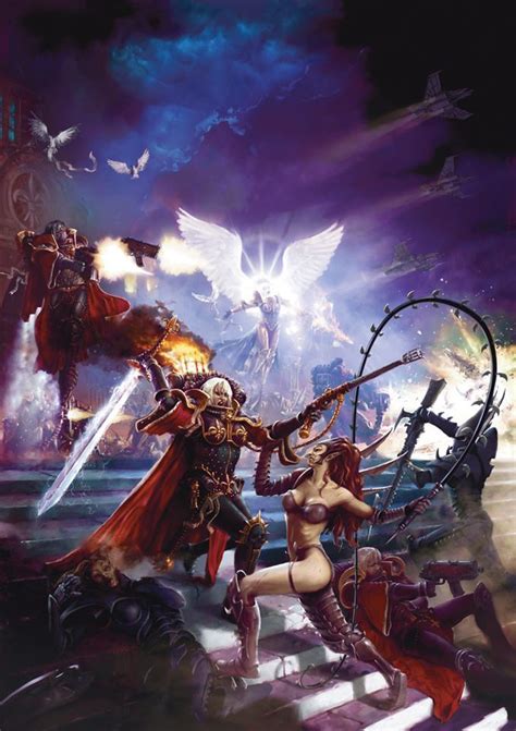 sisters of battle vs dark eldar warhammer 40k warhammer art warhammer 40000