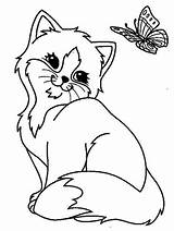 Coloring Pages Cute Cat Animal Eyes Big Kids Printable Colouring Animals Cats Kittens Easy Adults Acting Kitten Eyed Choose Board sketch template