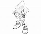 Sonic Coloring Pages Espio Chameleon Charmy Generations Surfing Skill sketch template