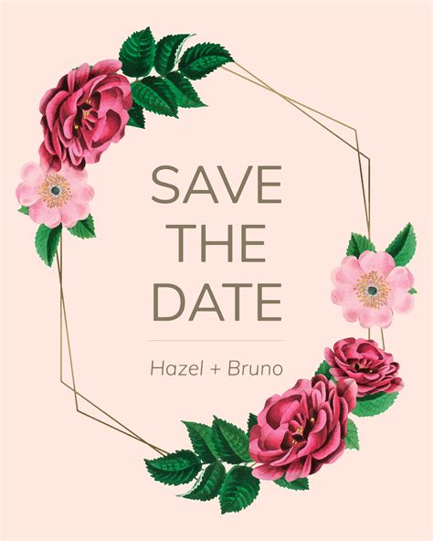 save  date  floral frame vector   vectors clipart
