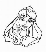 Coloring Aurora Princess Disney Kids Face Print sketch template