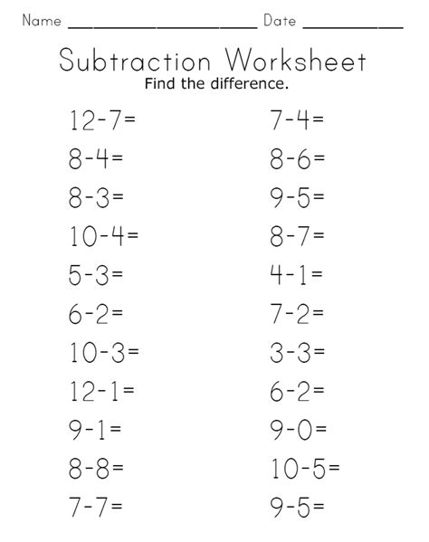 addition  subtraction worksheet kindergarten