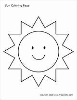 Sun Coloring Printable Pages Large Template Firstpalette Happy Kids Templates Line Printables Toddler Craft sketch template