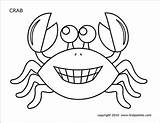 Crab Coloring Printable Pages Templates Template Crabs Sea Kids Craft Color Crafts Draw Beach Firstpalette Ocean Activities Stencils Cute Themed sketch template