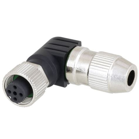 Right Angle M12 4 Pin A Code Female Field Termination Connector 23
