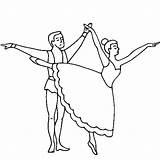 Coloring Ballet Pages Dance Dancing Dancer Drawing Couple Kids Dancers Ballerina Getdrawings sketch template
