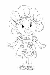 Fifi Coloring Pages Standing Floral Dress Her Flowertots Categories sketch template