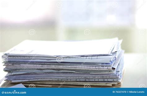 stack  papers   desk  computer stock photo image  excess