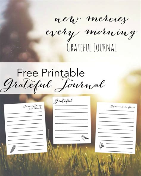 printable gratitude journal freeprintable graditude journal