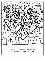 Number Color Valentines Coloring Valentine Pages sketch template