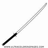 Coloring Katana Sword Pages sketch template