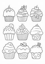 Cupcake Colouring Malvorlagen sketch template
