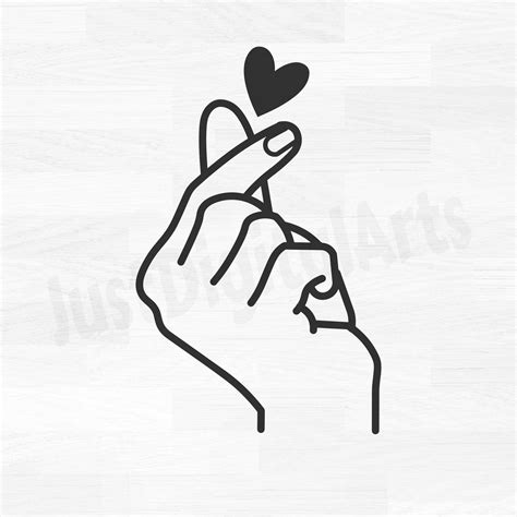 korean finger heart sign digital  instant  etsy australia