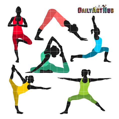 Yoga Poses Clip Art Set Daily Art Hub Free Clip Art