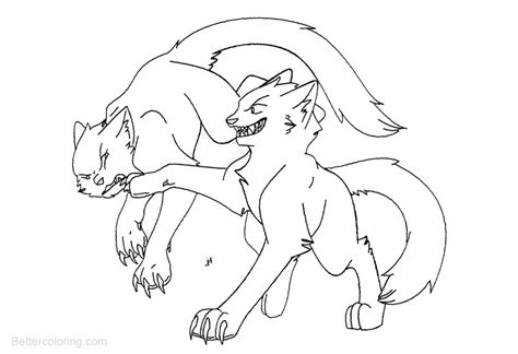 warrior cats coloring pages playing  printable coloring pages