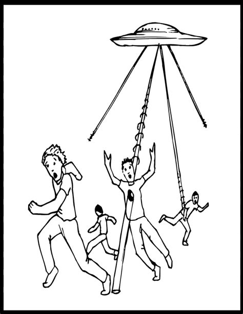alien coloring page  ufo shooting  people