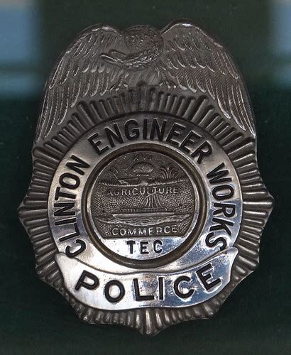 oak ridge clinton engineer works tec police badge silver flickr