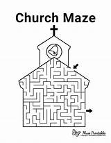 Maze Church Mazes Printable Religious Kids Sunday School Pages Coloring Activity Bible Activities Worksheets Word Sheet Preschool Pdf Museprintables Crafts sketch template