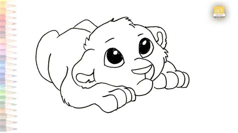 cute cub drawing   draw  cub draw  baby lion step  step