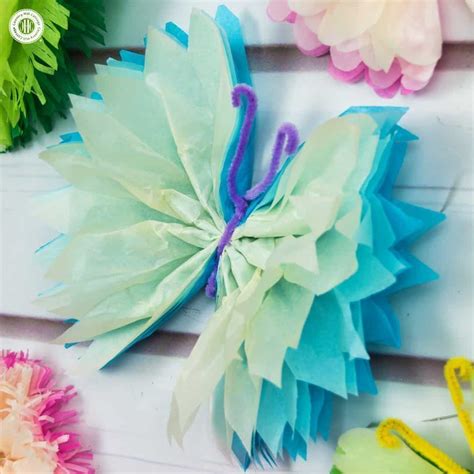 tissue paper butterflies fun paper craft diy