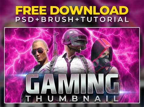 gaming youtube thumbnail design template   psd file
