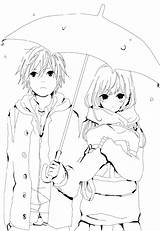 Coloring Couple Cute Pages Anime Getdrawings sketch template