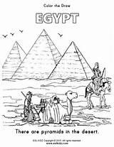 Coloring Egypt Pyramid Pyramids sketch template