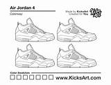 Jordan Air Coloring Pages Sneaker Drawing Guide sketch template