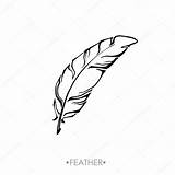Feather Boho Drawn Indian Hand Stock Depositphotos sketch template
