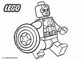 Lego Coloring America Captain Superhero Pages Outline Kids Printable Print sketch template