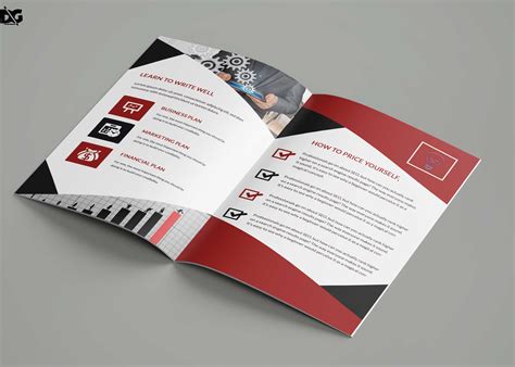 bi fold brochure template minimalist blank printable