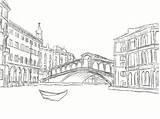 Venecia Rialto Puentes Disimpan sketch template