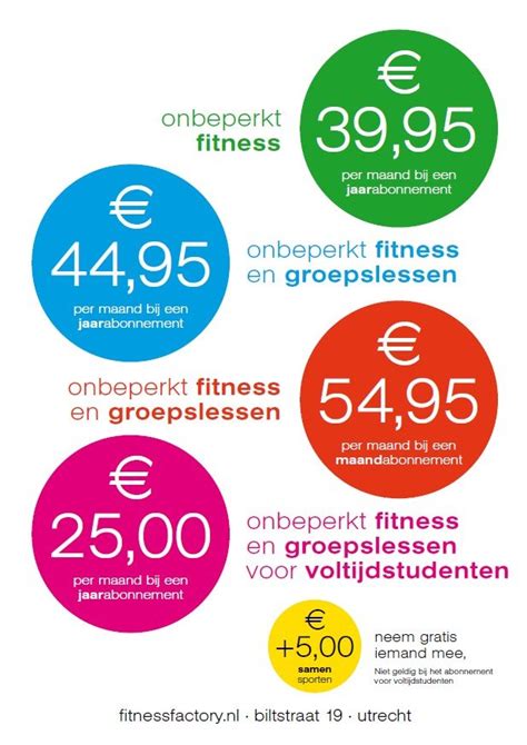 maand  jaarabonnement fitness factory