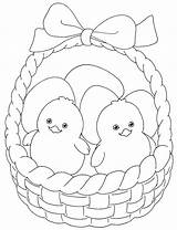 Easter Coloring Basket Pages Kids sketch template