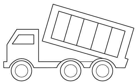 dump truck outline printable coloring pages truck coloring pages