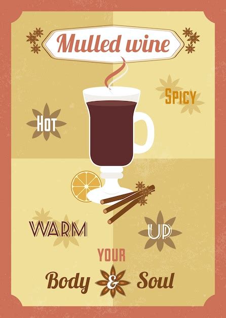vector mulled wine poster design