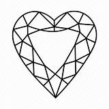 Drawing Diamond Outline Heart Shape Easy Template Gems Coloring Pages Drawings Sketch Clipartmag Paintingvalley sketch template