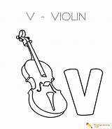 Coloring Violin Pages Letter Alphabet Sheet Kids Through Popular Date sketch template